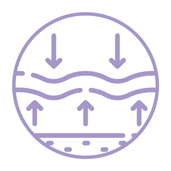 icon showing loss of elasticity