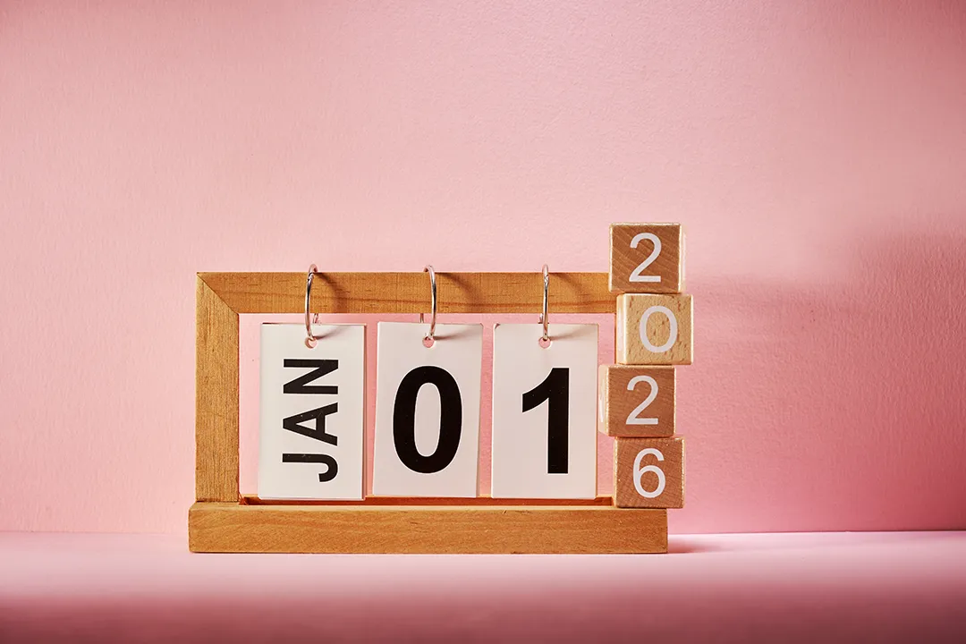 January Reset Desk calendar showing January 1