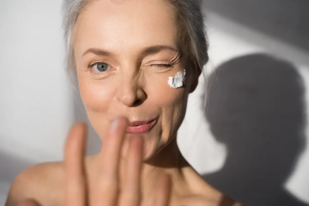 mature woman winking