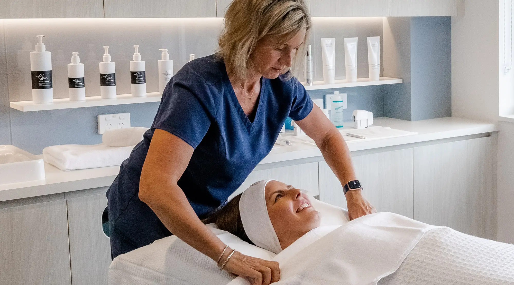 Austin Clinic patient preparing for a treatment