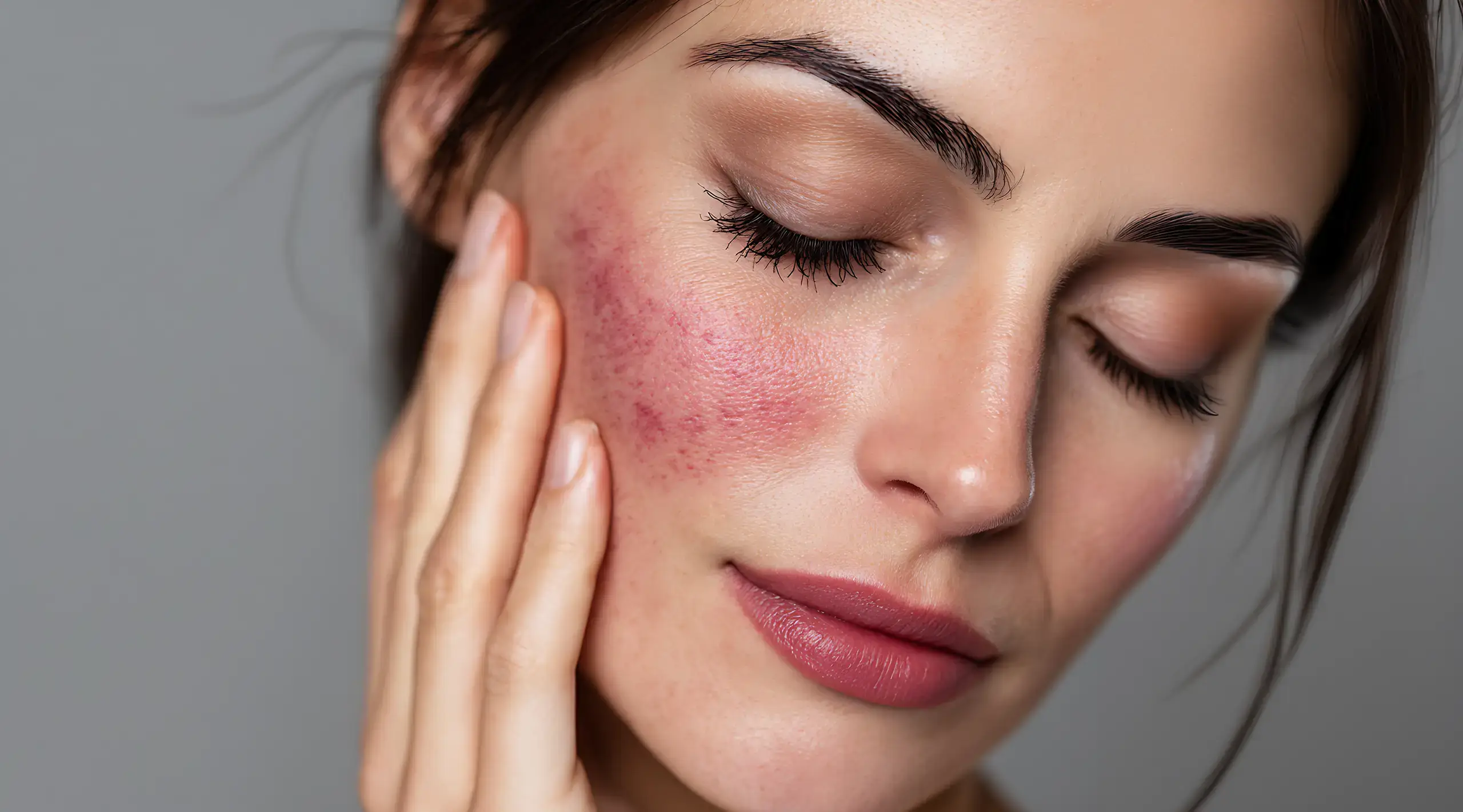 Redness-image Woman with red sensitive skin