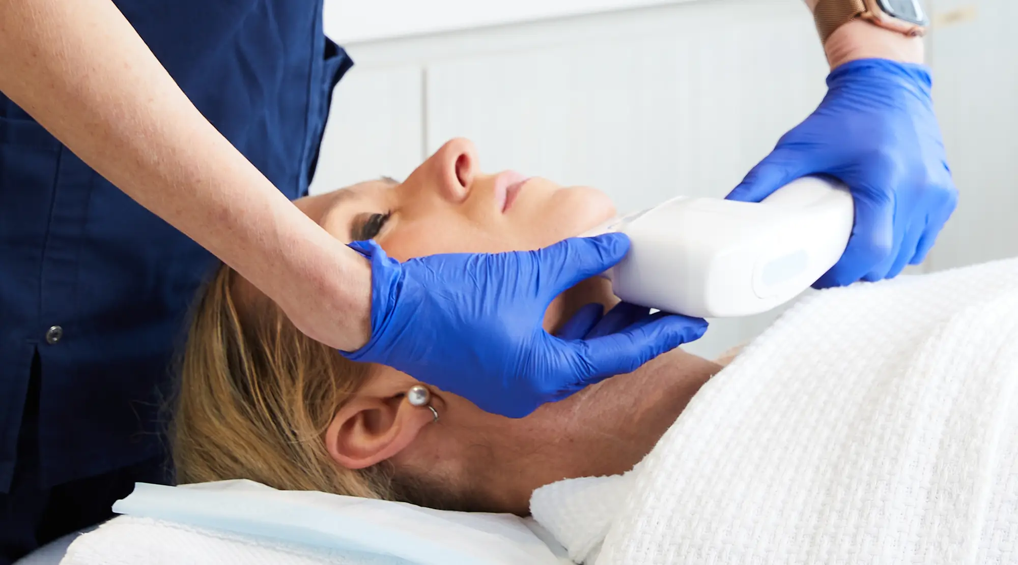 Patient receiving an Ultracel treatment at Austin Clinic Sanctuary