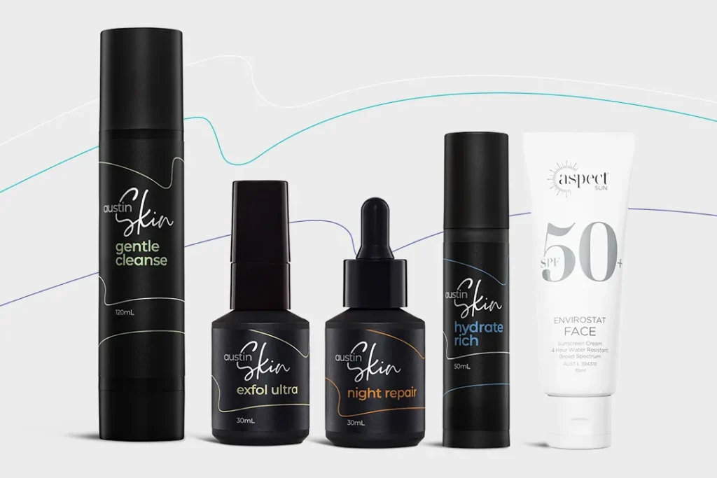 Five Austin Skin products